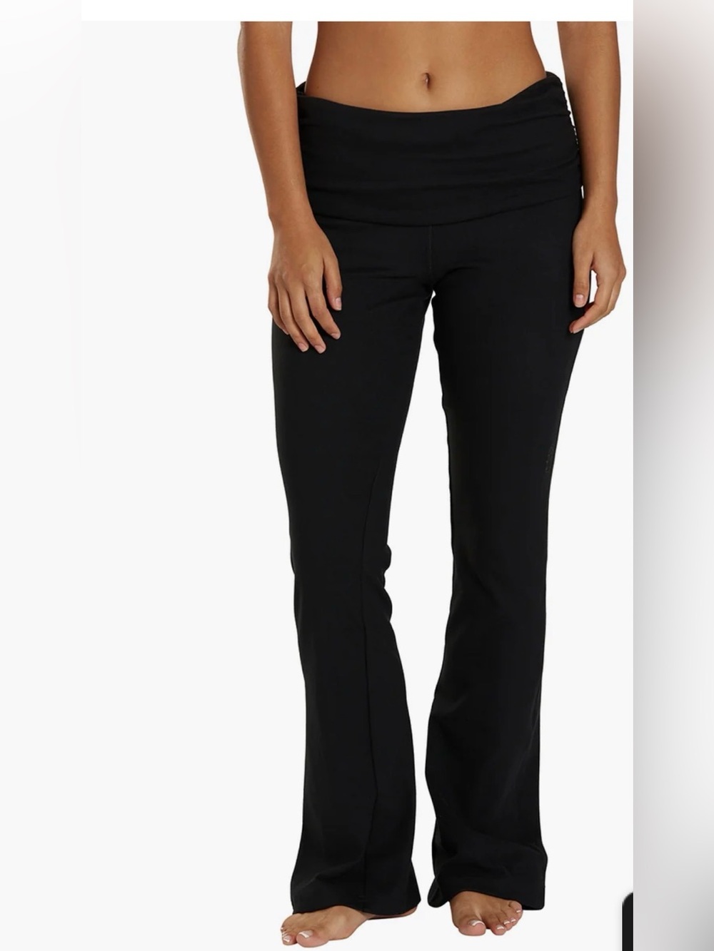 Free People Movement Aced It High Rise Foldover Flare Leggings in Black